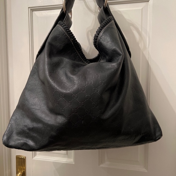 Leather Gucci Hobo shoulder horsebit bag - Picture 1 of 11